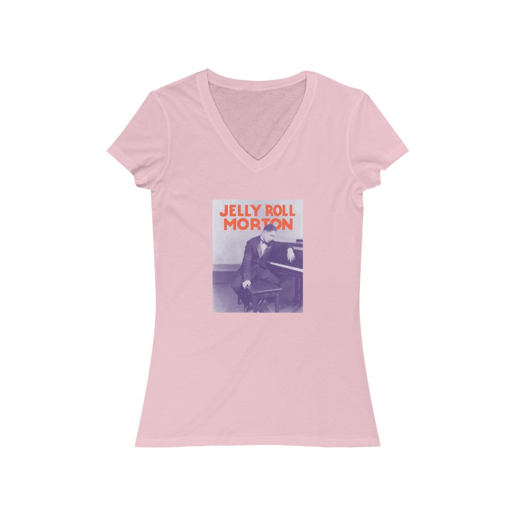 Jelly Roll Morton - Women's Jersey Short Sleeve V-Neck Tee