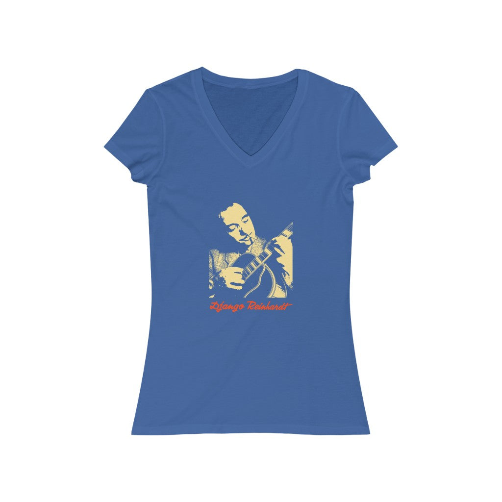 Django Reinhardt - Women's Jersey Short Sleeve V-Neck Tee