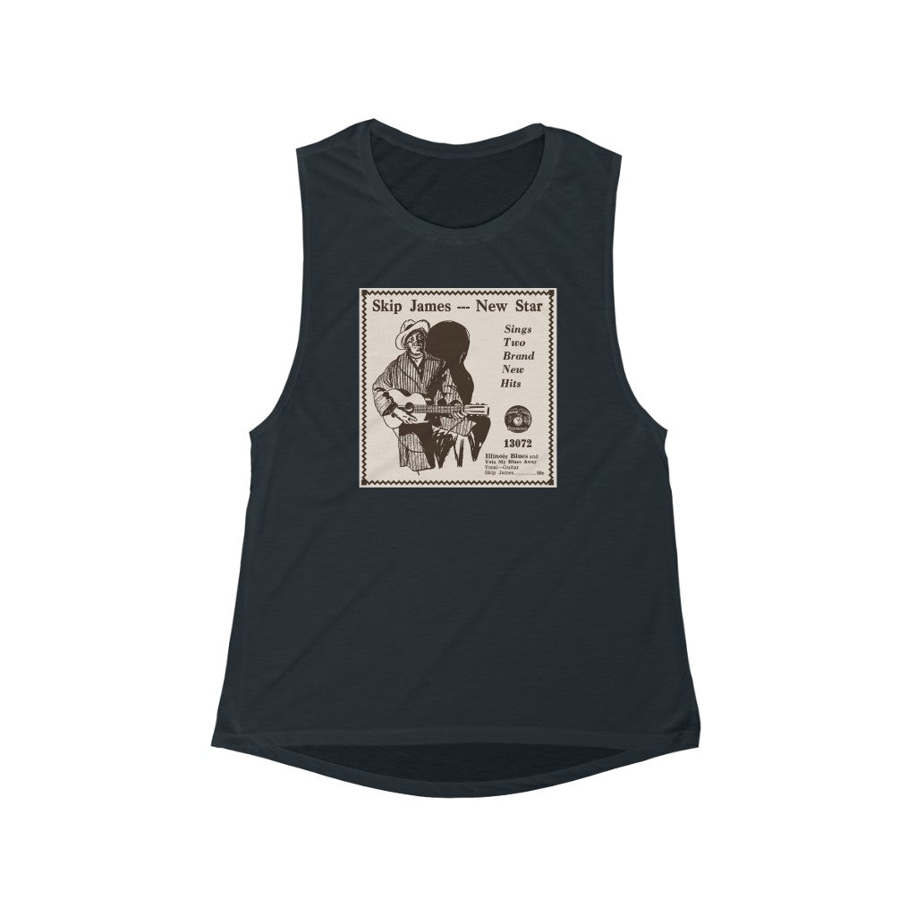 Skip James - Women's Flowy Scoop Muscle Tank