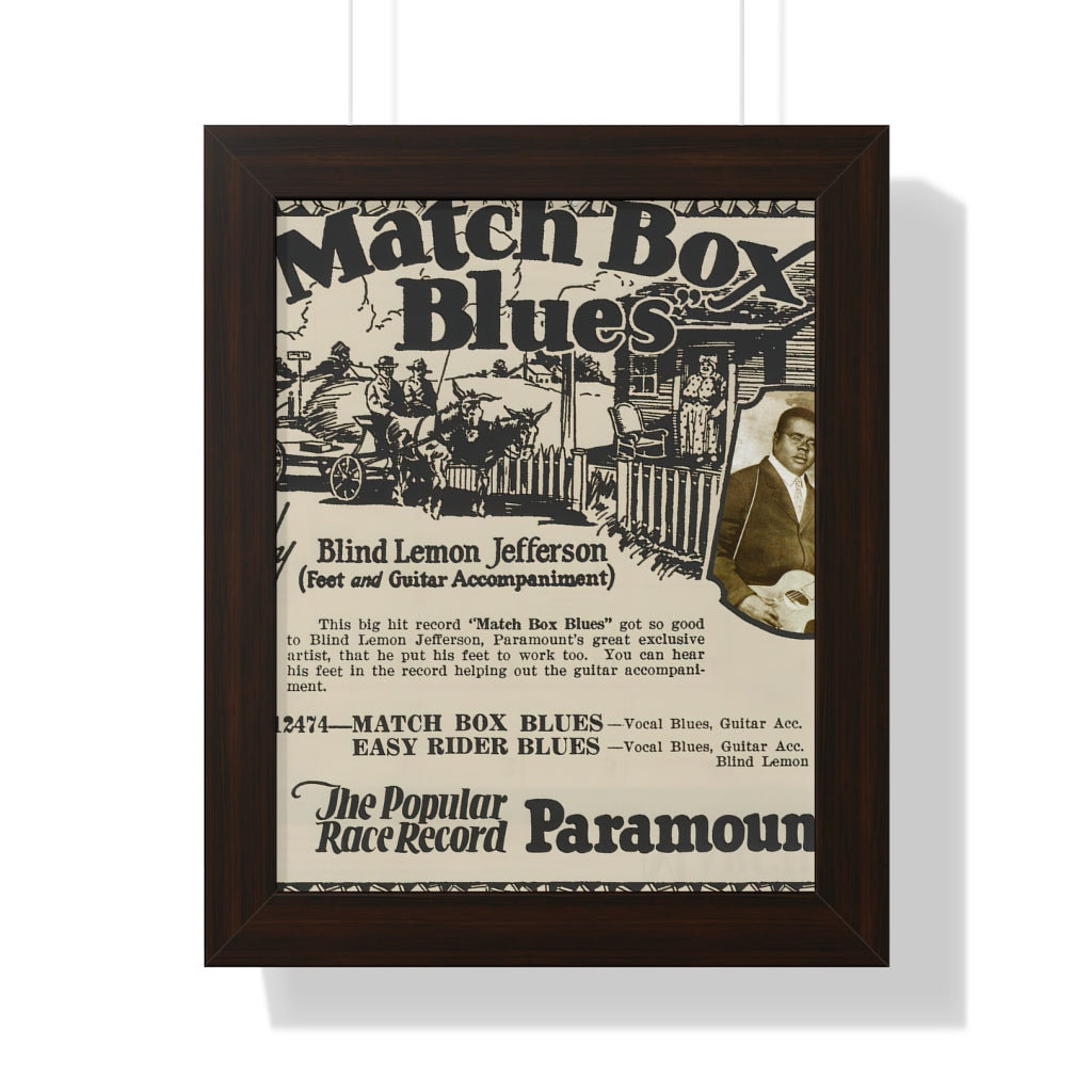 Blind Lemon Jefferson - Framed Vertical Poster