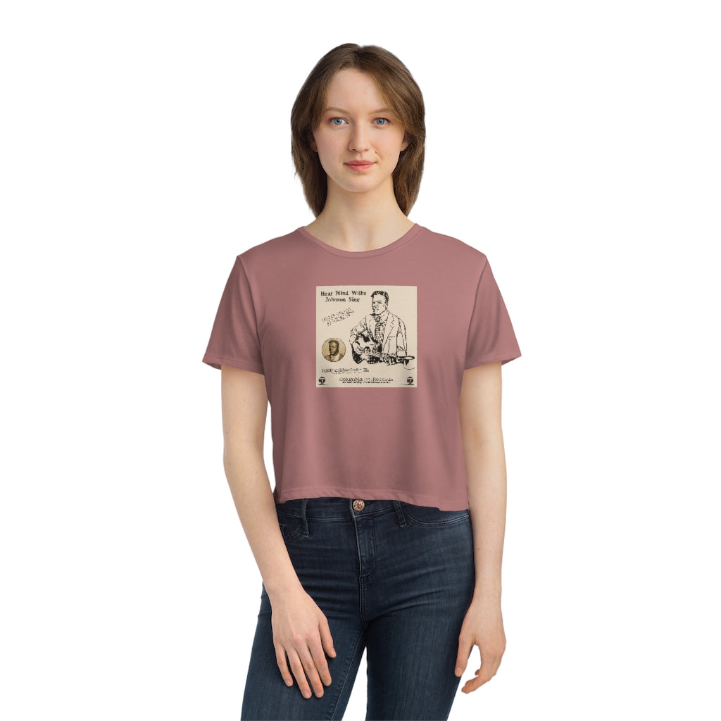 Blind Willie Johnson - Women's Flowy Cropped Teeed Tee