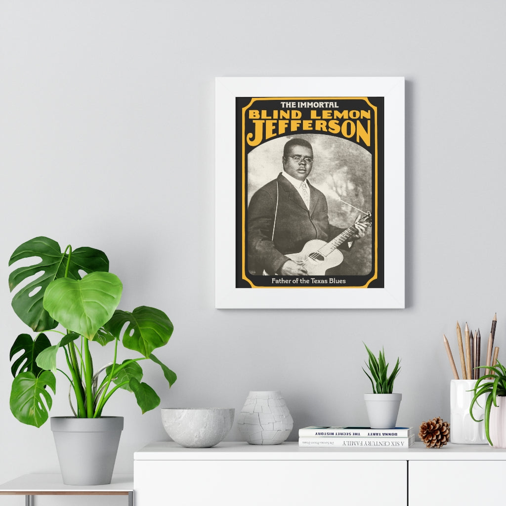 Blind Lemon Jefferson - Framed Vertical Poster