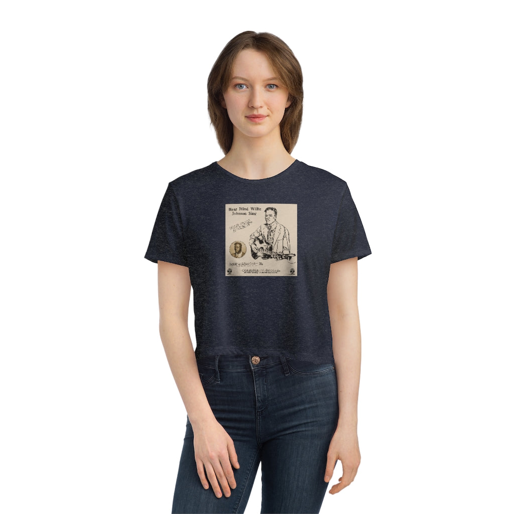 Blind Willie Johnson - Women's Flowy Cropped Teeed Tee