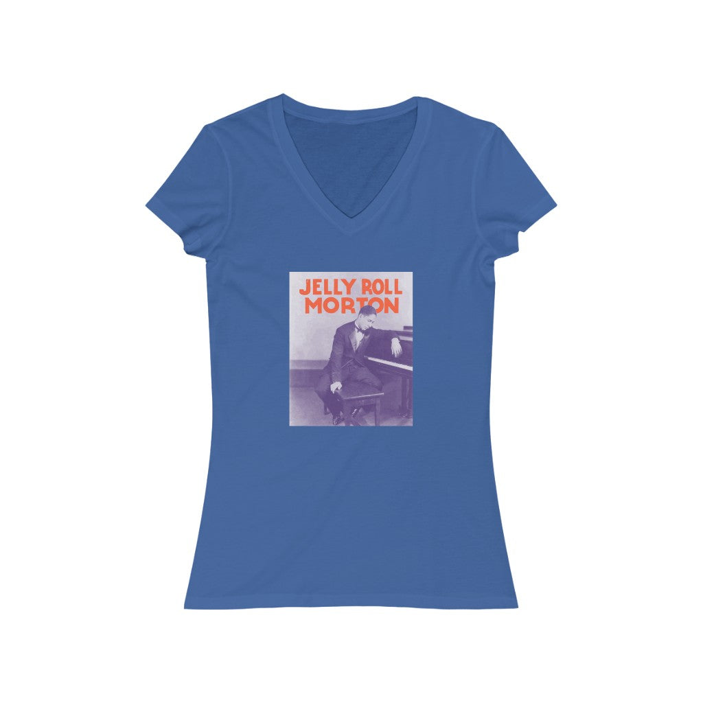 Jelly Roll Morton - Women's Jersey Short Sleeve V-Neck Tee