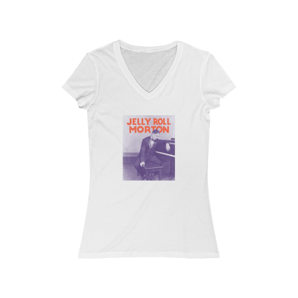 Jelly Roll Morton - Women's Jersey Short Sleeve V-Neck Tee