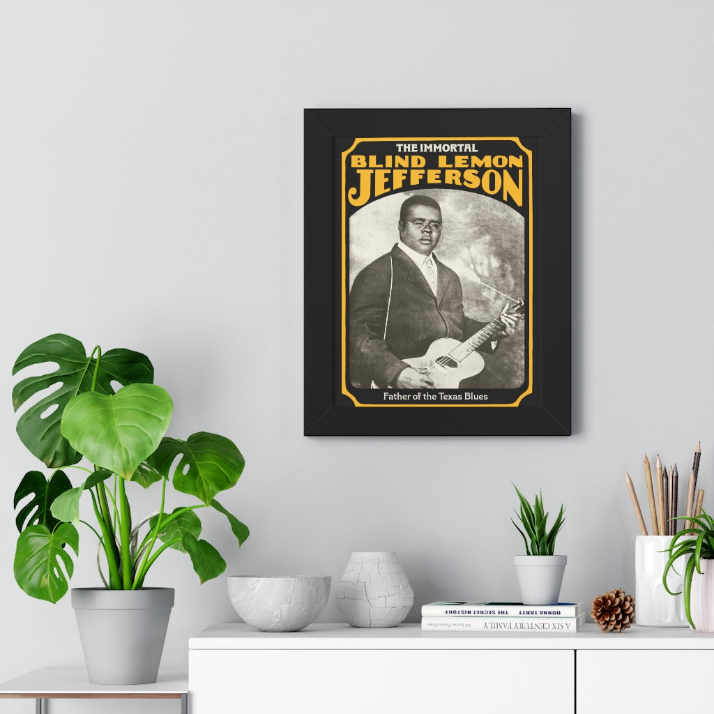 Blind Lemon Jefferson - Framed Vertical Poster