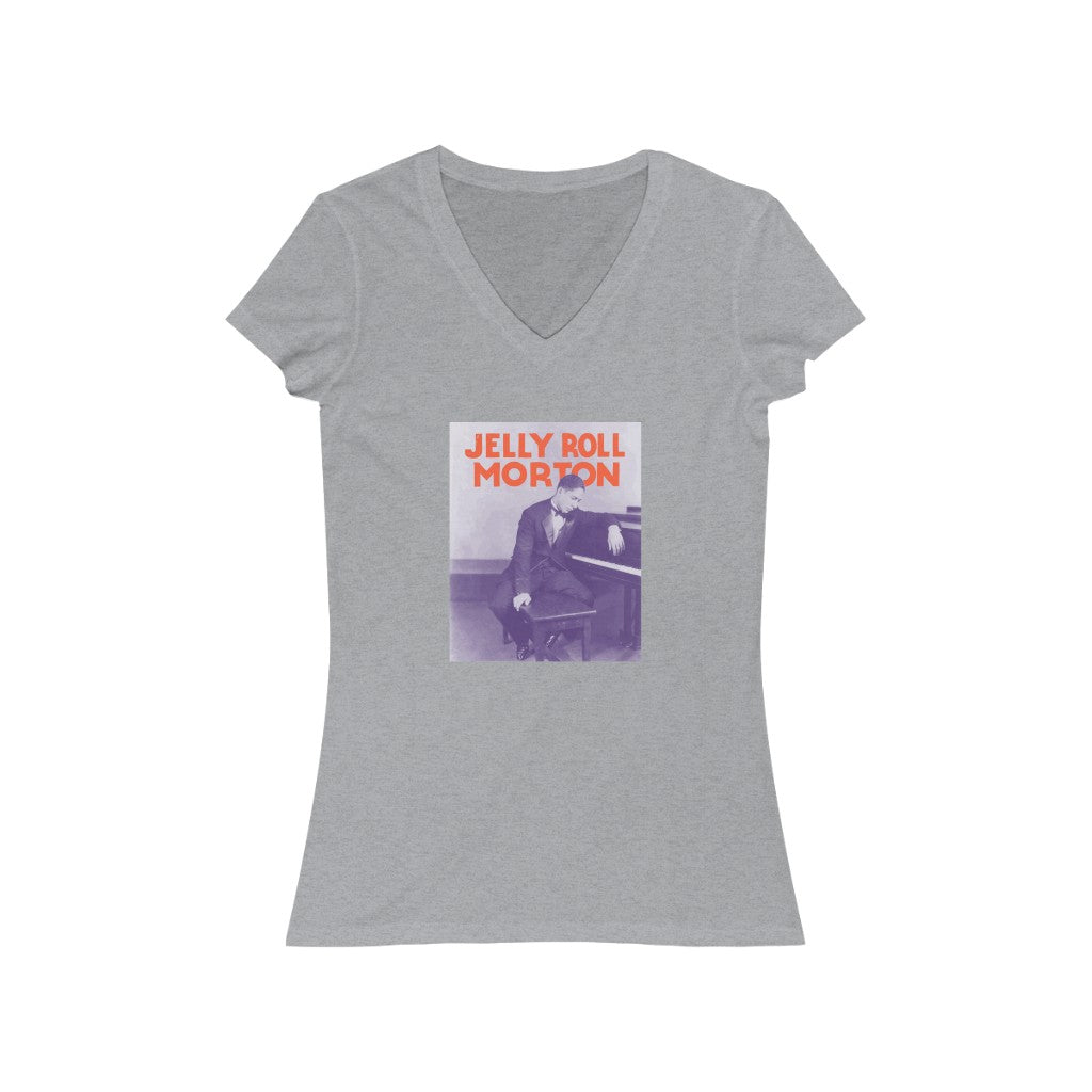 Jelly Roll Morton - Women's Jersey Short Sleeve V-Neck Tee