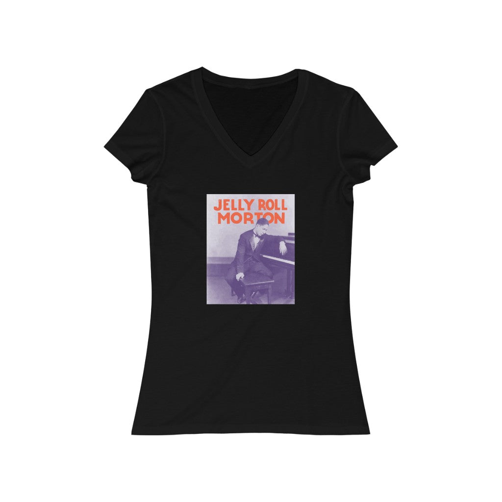 Jelly Roll Morton - Women's Jersey Short Sleeve V-Neck Tee