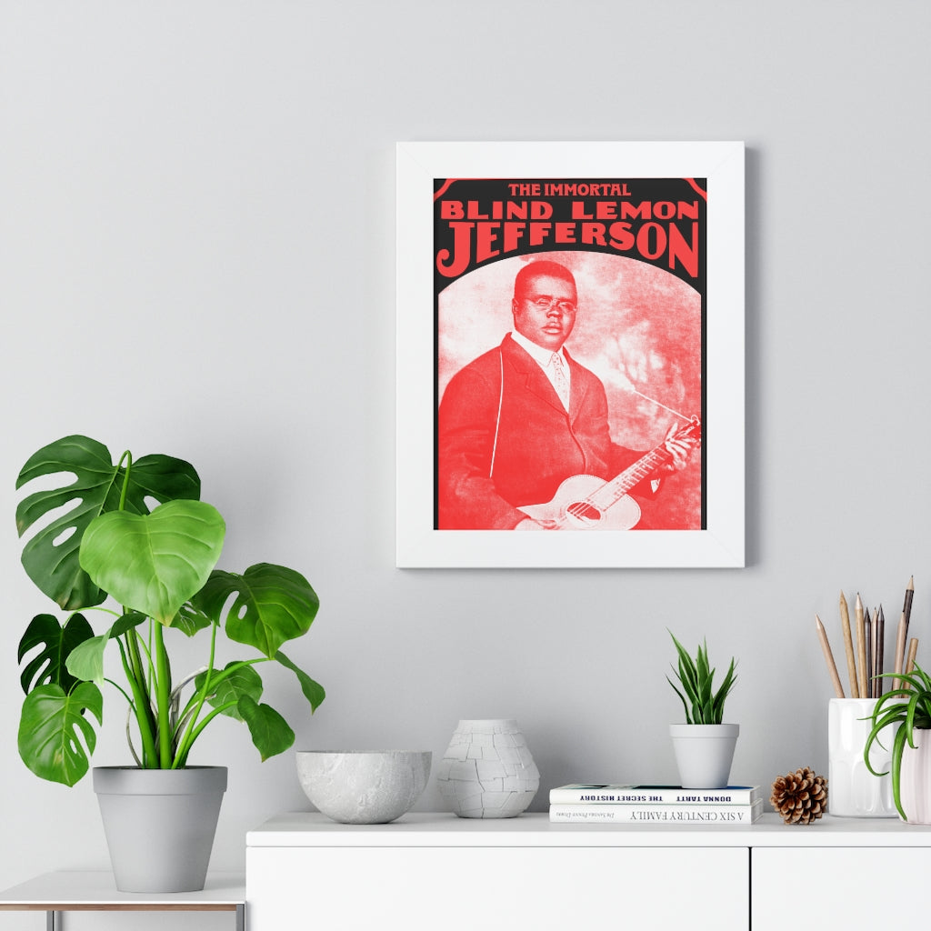 Blind Lemon Jefferson - Framed Vertical Poster