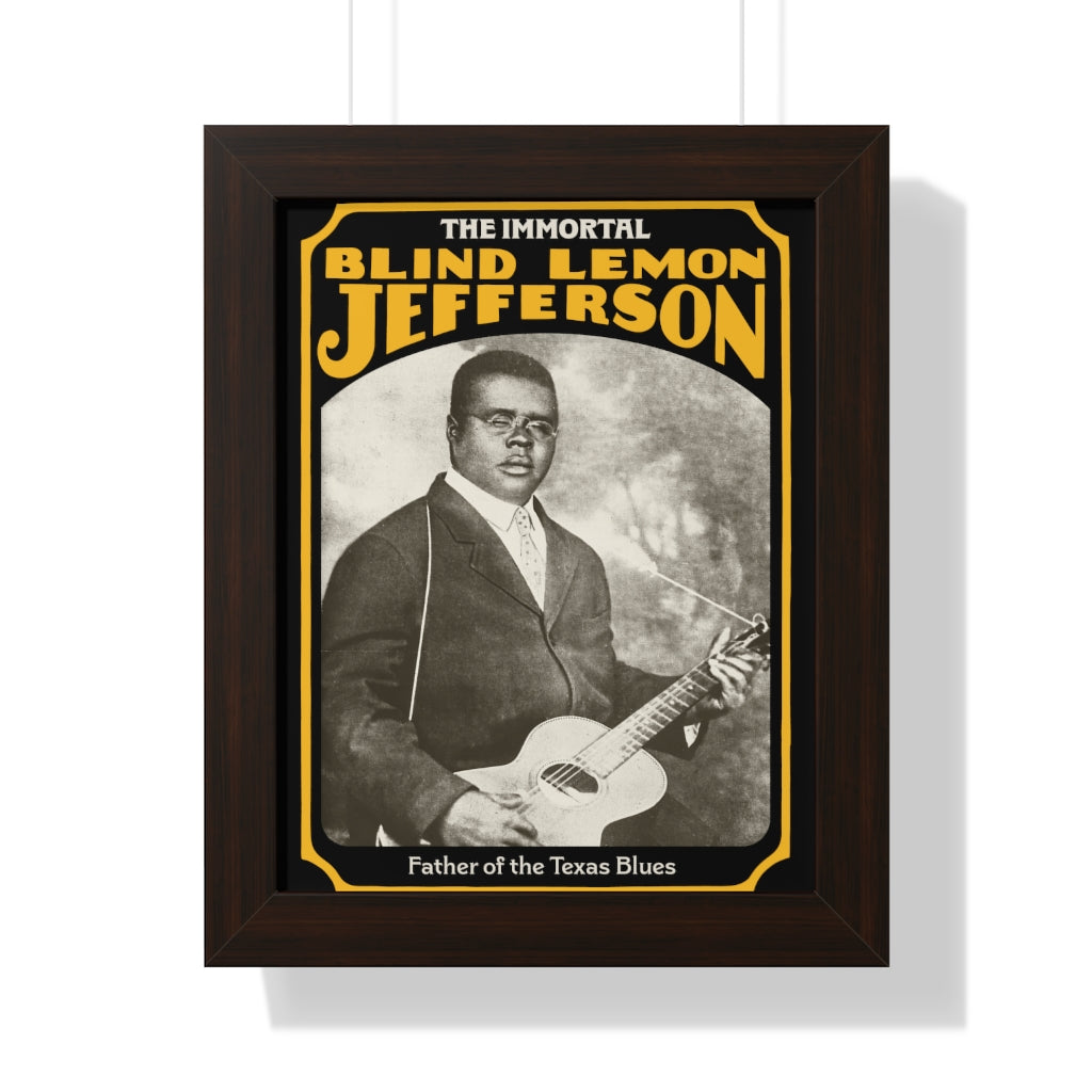 Blind Lemon Jefferson - Framed Vertical Poster