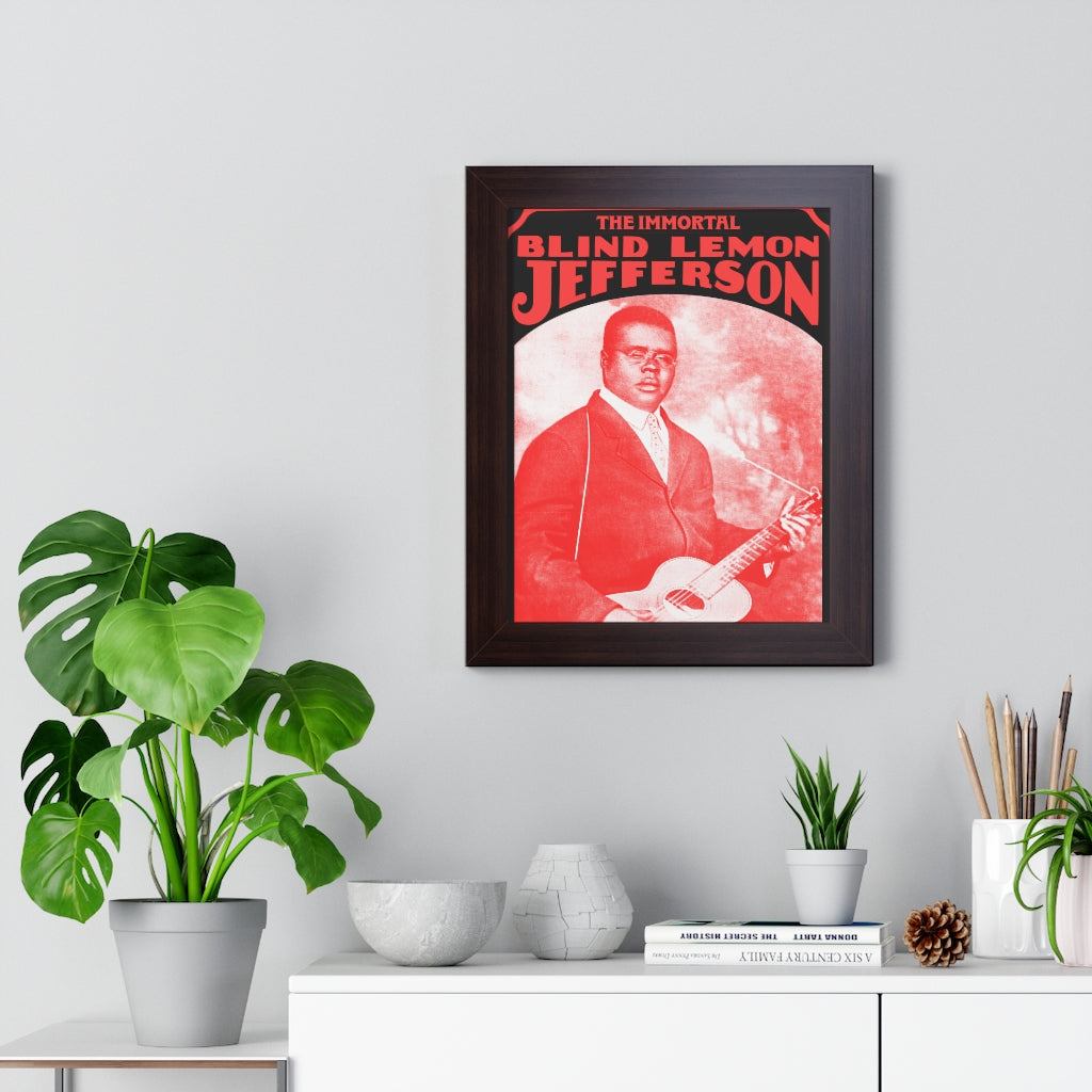 Blind Lemon Jefferson - Framed Vertical Poster